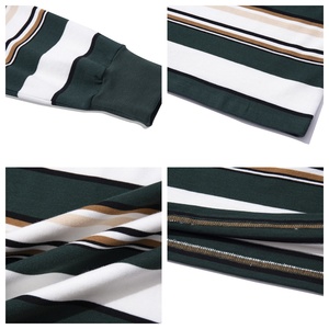 T-<span class=keywords><strong>shirt</strong></span> Streetwear Homme 280g 100% Coton Teint en Fil Jersey Rayé Breton Manches Longues Écologique Anti-boulochage Coupe Ample - Product Image 5