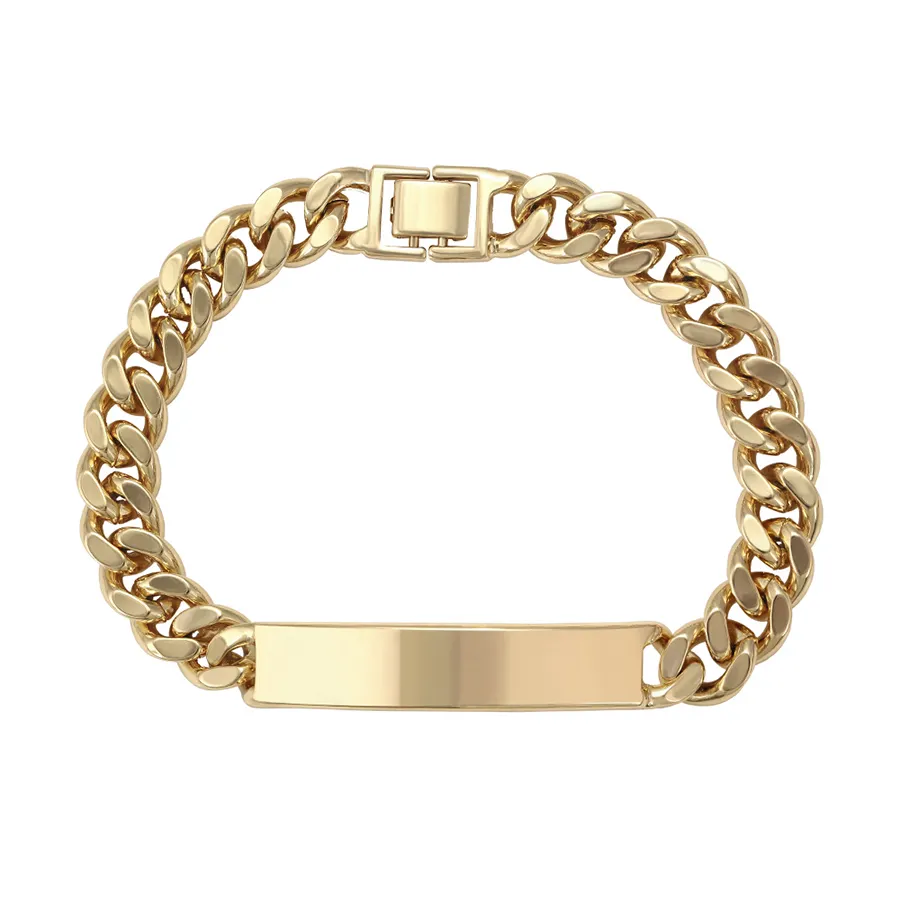 Bracelet chaîne en cuivre plaqué or 14K, bijoux à la mode, modèle simple, 76617