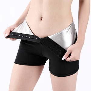 Women's High-Waisted Five-Point Sweat-Inducing <b>Pants</b> With Button-<b>Down</b> Design For Yoga Sports Fitness Shaping MLXL Polyester - Product Image 1