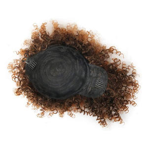 <span class=keywords><strong>Chignon</strong></span> bouclé <span class=keywords><strong>africain</strong></span> volumineux et frange en fibre synthétique douce - Product Image 4
