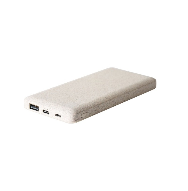 10000 Mah Mini Power Bank Portable Charger Eco-friendly Wheat Straw Ultra Slim Power Bank for Cell Phone
