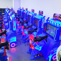 Machine de jeu d'arcade à pistolet optique, machine de tir, pousse-pièces à pistolet optique, console de jeu pour enfants 2 joueurs Mech Hero