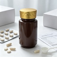 Flacon en plastique HDPE brun foncé de 120 ml avec bouchon à vis, flacon cylindrique vide pour l'emballage de comprimés, capsules, poudres à base de plantes