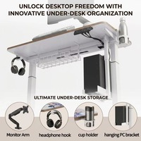 Bureau de jeu en verre trempé à double moteur 120*70cm pour cybercafé avec support d'écran, support de châssis PC, logo artistique personnalisé imprimé