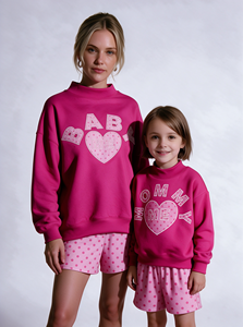 Custom Applique Printed Polka Dot Mockneck Sweatshirt <strong>Mummy</strong> Me Pullover French Terry Baby Girl Adult Sweater Fall Winter XS - Product Image 2