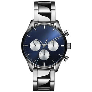 Nouveau modèle <span class=keywords><strong>Skyline</strong></span> OEM ODM cadran propre <span class=keywords><strong>montre</strong></span> multifonction boîtier et bracelet en acier argenté U3069 - Product Image 2
