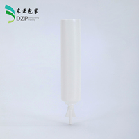 Tube cosmétique blanc en PE avec embout applicateur, tube vide pour crème contour des yeux, nettoyant visage, lotion, soin de la peau, surface brillante