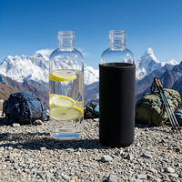 Bouteille d'eau Inksworld 2026 500ml en verre borosilicate écologique avec couvercle et manchon en silicone, design luxueux, sans BPA, idéale pour les voyages