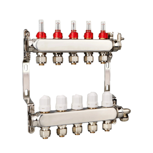 <strong>HVAC</strong> Floor Heating Manifold Automatic Deflation Valve <strong>Flow</strong> <strong>Meter</strong> 230V for Hotel Use Modern Design Hydronic System Easy 1-Year - Product Image 1