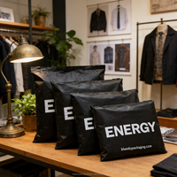 Sac d'expédition en polyéthylène noir écologique personnalisé OEM/ODM, sac d'emballage durable pour vêtements