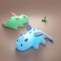 Veilleuse LED moderne en forme de dragon avec contrôle tactile en silicone RGB blanc chaud, intensité réglable, rechargeable par USB pour bébés et enfants