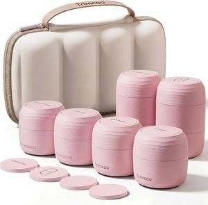 Juego <span class=keywords><strong>de</strong></span> recipientes <span class=keywords><strong>de</strong></span> viaje para artículos <span class=keywords><strong>de</strong></span> aseo - 6 recipientes <span class=keywords><strong>de</strong></span> viaje a prueba <span class=keywords><strong>de</strong></span> fugas con bolsa <span class=keywords><strong>de</strong></span> transporte, recipientes <span class=keywords><strong>de</strong></span> doble pared con carcasa rígida <span class=keywords><strong>de</strong></span> PLA - Rosa - Product Image 1