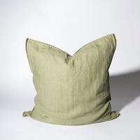 Housse de coussin décorative pour voiture en lin français personnalisé 100% blanc