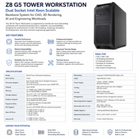 Estación de Trabajo en Torre HPE Z8 G5 de Doble Socket Intel Xeon Scalable Barebone para CAD, Renderizado 3D, Ingeniería de IA