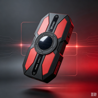 Démarreur de voiture portable rouge et noir, booster de batterie d'urgence haute puissance 12V avec panneau de commande rond pour véhicules