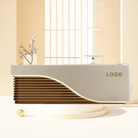 Bureau de réception moderne en bois massif personnalisable pour immeuble de bureaux, hôtel et magasin de vêtements-Comptoir avant peint avec rangement
