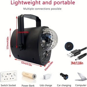 ไฟเลเซอร์ RGB LED 3-in-1 สำหรับงานปาร์ตี้ พร้อมโปรเจคเตอร์ลูกบอลดิสโก้ ควบคุมด้วยรีโมท เหมาะสำหรับงานดีเจ คลับ และงานคริสต์มาส - Product Image 6
