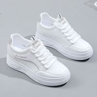 Baskets en cuir à plateforme épaisse pour femmes, logo brodé, décor bleu clair, antidérapantes, décontractées, pour usage quotidien, chaussures de skate