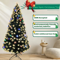 Sapin de Noël artificiel G&L de haute qualité, écologique, 6 pieds, multicolore, LED, fibre optique PVC, support métallique, basse tension, utilisation intérieure