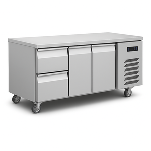 <span class=keywords><strong>Réfrigérateur</strong></span> de préparation commercial en acier inoxydable <span class=keywords><strong>à</strong></span> 2 portes avec tiroirs pour salades et pizzas, idéal pour les cuisines professionnelles - Product Image 2