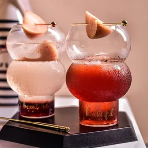 大尺寸玻璃酒杯透明杯家用果汁透明甜点家用饮料创意吧