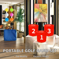 PGM Ensemble de jeu de golf portable pour entraînement au swing, avec clubs en tissu Oxford ambidextres et trous, pour hommes