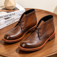 Bottines classiques pour hommes, bottes de travail de haute qualité, chaussures en cuir véritable, bottes Chelsea pour hommes