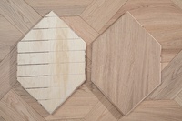 Carreaux de bois de chêne blanc en forme d'hexagone, emboîtables, géométriques, modernes, brossés, écologiques pour sol