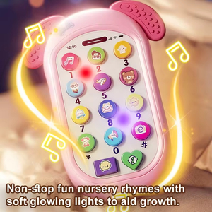 <span class=keywords><strong>Téléphone</strong></span> Musical Interactif Intelligent Personnalisé pour Enfants – Jouet Éducatif Précoce en Caoutchouc pour l'Apprentissage Cognitif - Product Image 4