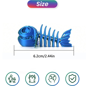 3D Printed Skeleton Fish Model Flexible Realistic Articulated Animal Fidget Toys Mystery Figurines <b>Gifts</b> for <b>Easter</b> <b>Basket</b> - Product Image 5