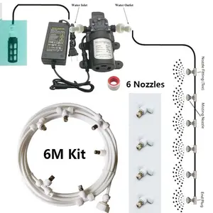 L12V düşük basınçlı koridor giriş dezenfeksiyon tünel Misting sistemi kiti ile hızlı bağlantı nozulu