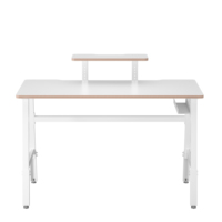 Bureau personnalisé au design simple Table d'étude ajustable et convertible avec cadre en métal et dessus en bois
