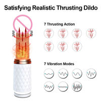 Kovida Dildo Vibrator Beheizt Teleskopisch Sexmaschine Weiblicher Masturbator 14 Arbeitsmodi Heizender Stoßender Dildo für Frauen