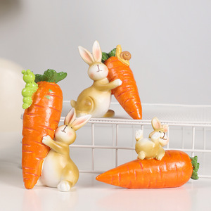 Decorazioni Pasquali Bestseller, Grazioso <span class=keywords><strong>Coniglietto</strong></span> Pasquale con Carota, Ornamento in Resina, Decorazione per Feste e Casa, Regalo - Product Image 6
