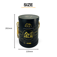 JYB Grande boîte de rangement ronde en métal pour riz, en fer blanc de qualité alimentaire, pour céréales et écorces de mandarine séchées, avec poignée en corde