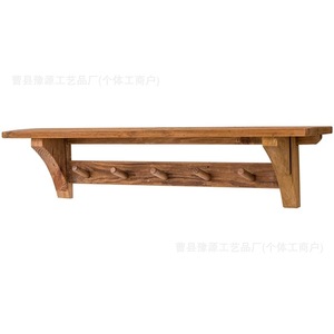 <b>Pine</b> Wood Reclaimed <b>Shelf</b> Single Layer Wall Mounted Storage Rack For Dining Room Kitchen - Product Image 5