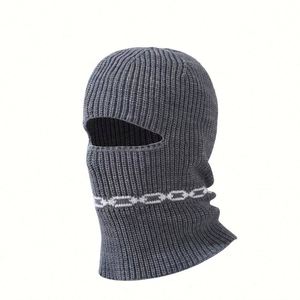 Nouveau bonnet tendance hiver, unisexe, en jacquard, à un trou, pour le ski, épais et chaud, en tricot, type cagoule - Product Image 1