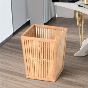 Factory Direct Supply Magus <b>Square</b> Stackable Bamboo <b>Bin</b> Premium Quality Eco-Friendly Wastebasket - Product Image 3