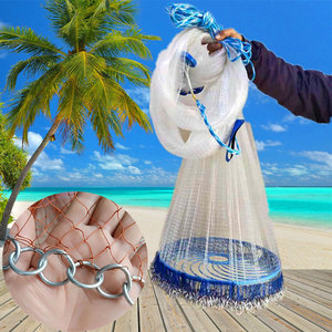 Red de pesca Chengye de nailon de 168 cm con cadena de hierro para uso en la playa - Product Image 1