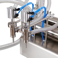 Machine de remplissage de bouteilles d'huile essentielle, Piston pneumatique à double tête de bureau, lotion liquide, prix de machine