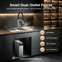 Robinet de cuisine intelligent multifonction 3-en-1 avec capteur, double sortie séparée (eau instantanée/filtrée) pour la maison OEM LUCKBOIL