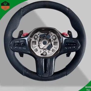 Volante de Cuero Semiperforado con Fibra de Carbono Forjada y LED para <span class=keywords><strong>BMW</strong></span> Serie G G11 G12 G20 G21 M3 G80 G81 M4 G82 G83 G30 G31 G32 G01 - Product Image 3