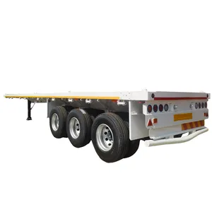 New 40 ft 50 ft 60 ft 3 axle FUWA brand container transportation flat bed semi-trailer made in china