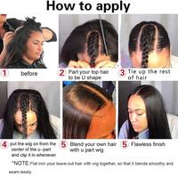 Extensions de cheveux vierges indiennes brutes, vague naturelle droite, partie en U, cheveux humains brésiliens 100% pour femmes noires