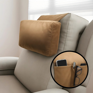 Custom Recliner Chair Side Storage Organizer with Soft Neck <b>Support</b> Cushion for Living Room <b>Sofa</b> Headrest Pillow - Product Image 1