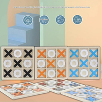 2025 nuevo rompecabezas de madera XO Tic-tac-toe juguete aprendizaje educativo temprano Xo ajedrez tablero de rompecabezas de madera para niños y niñas