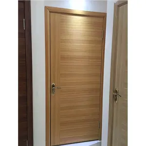 Porta de madeira de madeira lisa, design de porta de madeira lisa de veneno simples portas de madeira sólida importadas