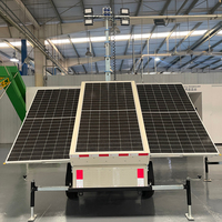 Tour d'éclairage mobile solaire 7m 8m 9m personnalisable, alimentation multiple diesel 4*400W solaire 4*150W LED pour travaux de construction nocturne