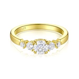 Anillos de Eternidad Sunstar Personalizados, Chapados en Oro de 14K y 18K, Plata de Ley 925, Engaste de Puntas, Circonita de Corte Brillante, a la Moda - Product Image 1