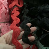 2cm Solide Coloré Polyester Chapeau Dentelle Ruban Courbé Sangle S Forme Ric rac Sangle Vêtements Sac Textile Bord Dentelle Zig Zag Garnitures
